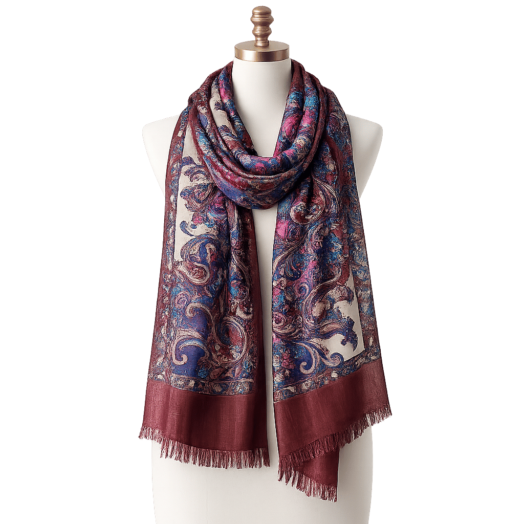 Digital Print Wool Scarf/Shawl 274